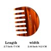 MANETURAL 8DX Pocket Comb- 2.7" Wide Tooth Comb and Travel Comb,Acetate comb, Handmade Saw-Cut and Hand Polished (1 PACK, Tortoiseshell)