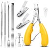 JTIEO 9PACK Toenail Clippers Ingrown Toenail Tool Ingrown Toenail Tool Kit for Ingrown & Thick Nail Ingrown Toenail Treatment Ingrown Toenail Removal Kit Professional Tool Set