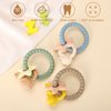 Socub Silicone Baby Teething Toy, Food Grade Silicone Teether Ring for 3-6 12 18 Months Babies Boys & Girls(Sage Ring)