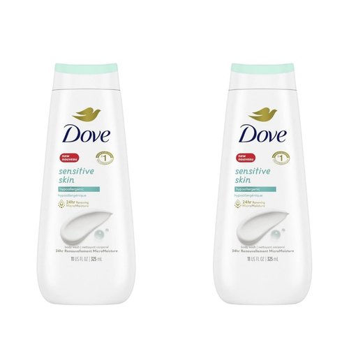 Dove Sensitive Skin Beauty Body Wash 11 oz (Pack of 2)