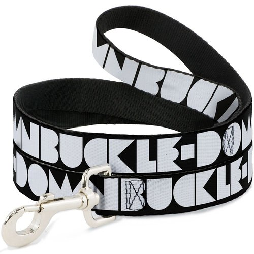 Dog Leash Buckle Down Shapes Black White 4 Feet Long 1.5 Inch Wide