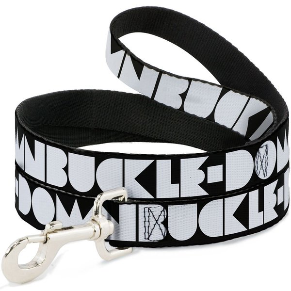 Dog Leash Buckle Down Shapes Black White 4 Feet Long 1.5 Inch Wide