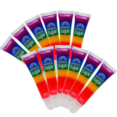 STUDIO LIMITED Instant Fab Crystal Shiny Clear Lip Gloss Value Pack 14ml/ 0.47oz (12 Pack - Rainbow Sugar)