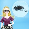 Toddmomy 60Pcs Mini Doll Sunglasses Doll Dress up Glasses Mini Black Eyeglasses for Dolls Costume Accessories