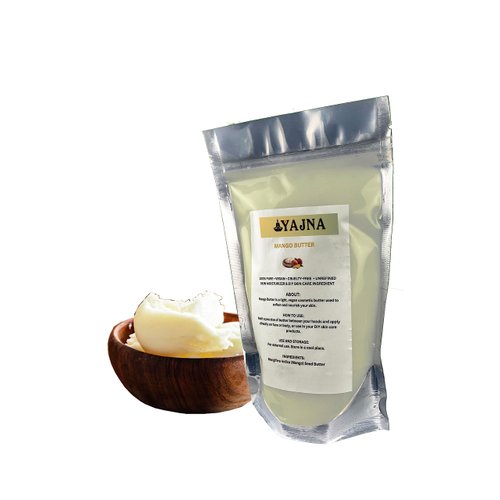 Yajna Organic Raw Mango Butter 100% Pure,Natural & Unrefined| Skin Moisturizer For Face, Body & Hair| 8 OZ/230 GM Ivory/White Grade A | DIY Creams, Balms, Lotions, Soaps| Softens Dry & Tough Skin