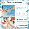 64 PCS Shark Temporary Tattoos for Party Supplies, Cat Tattoo Stickers for Birthday Parties, Dinosaur Tattoos Party Favor, Waterproof Birthday Tattoos. (Shark Dinosaur)