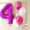 Laser Hot Pink Number 10 Balloons, 40 Inch Giant Pink Number Balloons Nylon Helium Hot Pink Number 10 Balloons for 10th Birthday Party Supplies Anniversary Event Celebration Decorations