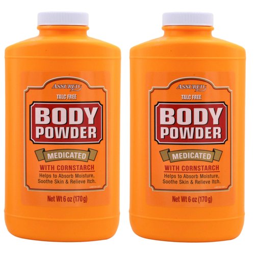 Assured Medicated Body Powder, 6 Ounce Pack of 2
