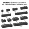 100 Piece Dark Gray Bricks Bulk, 12 Size Dark Grey Classic Building Blocks Bricks, Compatible with Lego Parts and Pieces(Color: Dark Gray)