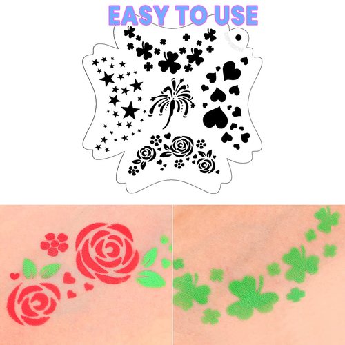 Depvision Reusable Face Paint Stencils for Body Art Painting Halloween Party Makeup Stencils (Joy)