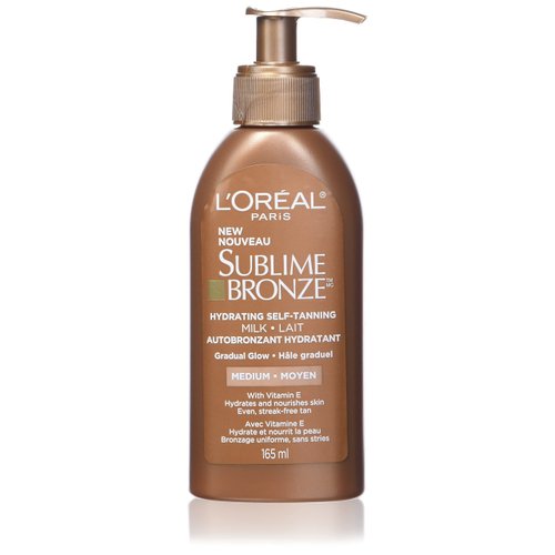 L'Oreal Paris Skincare Sublime Bronze Hydrating Sunless-Tanning Milk Medium, Sunless tanning lotion, 5.5 fl. oz.