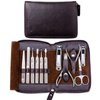 FAMILIFE Manicure Set, Nail Clippers Set Professional Manicure Kit 11 in 1 Stainless Steel Pedicure Tools Nail Kit Mens Grooming Kit with Portable Leather Travel Case Dark Purple Birthday Gifts
