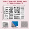 Biutee Nail Stamping Plate French Tip Nail Stamp Plate 2PCS French Line Lace Nail Stamping Kit with Nail Stamper Nail Plates Templates for Nail Art Decoration DIY