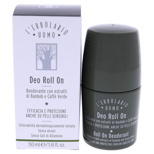 L'Erbolario Baobab And Green Coffee Roll-On Deodorant - Highly Effective Formula - Offers All Day Freshness - Provides Protection And Softens Underarm Skin - Prevents Unpleasant Odors - 1.6 Oz