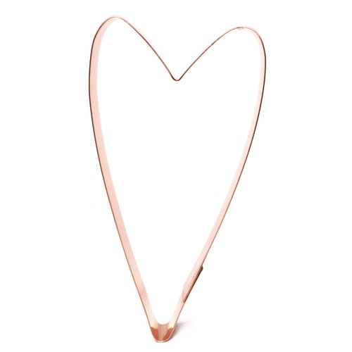 Simple Tall Heart Cookie Cutter 2.75 X 5.75 inches - Handcrafted Copper by The Fussy Pup
