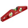 SOLA LSTFM Aluminum Die-Cast Magnetic Torpedo Level with 3 60% Magnified Vials, 10-Inch, Red