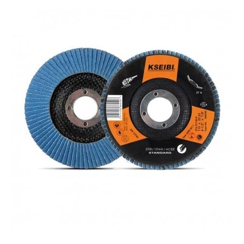 KSEIBI Zirconia Corundum 4 1/2 Inch Flap Disc Sanding Grinding Wheel (Grit #40, Blue)