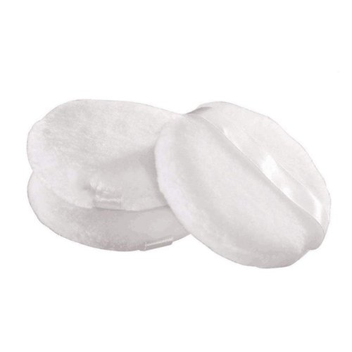 3PCS Women Lady Girls White Super Soft Plush Round Velour Loose Powder Puff with Ribbon Skin Care Facial Makeup Cosmetic Powder Puff - 3.15" Diameter