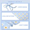 VOCOSTE 2pcs Crochet Bandanas,Crochet Head Scarf, Crochet Headbands Hairbands Hair Scarf for Women Girls, Knitted Head Kerchief for Hair Styling Decor, White,Blue