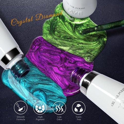 TAYE Cat Eye Gel Nail Polish Set - 6 Colors Magnetic Gel Nail Polish Cat Eye Polish With Double-Head Magnetic Stick for Home Salon Manicure DIY Nail Art