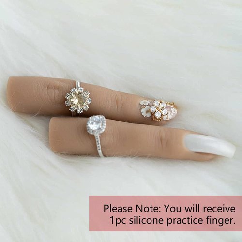 Silicone Practice Fingers for Acrylic Nails, Soft Nail Training Model Practice Finger, Flexible Nail Mannequin Finger for DIY Nails Practice（No. 3）