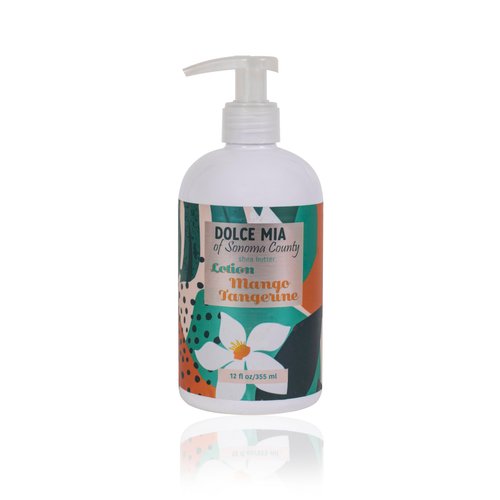Dolce Mia | Shea Butter Lotion | Mango Tangerine | Organic Botanicals | Hypoalergenic | Vegan and Cruelty Free | 12 oz
