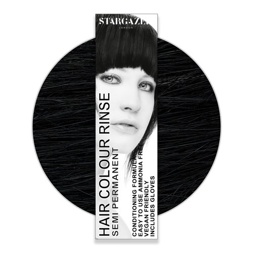 StarGazer Semi Permanent Hair Color - PITCH BLACK - Amonia Free Hair Dye Includes Gloves