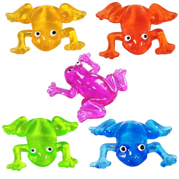 5Pack Super Stretch Sticky Frog Mochi Squishy,Goodie Bag Stuffers,Classroom Prizes,Birthday,Party Favors (Transparency Series)