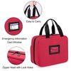 CURMIO Pill Bottle Organizer Portable Medicine Bag, Lockable Prescription Bottle Storage for Pill Bottles, Vitamins, Medical Supplements for Home Storage and Travel, Red (Empty Medicine Bag)
