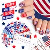 JERCLITY 224 Pieces 16 Sheets 4th of July Nail Wraps for Women Independence Day Nail Polish Strips Patriotic American Flag Nail Strips Self-Adhesive Nail Stickers with Nail File for Memorial Day