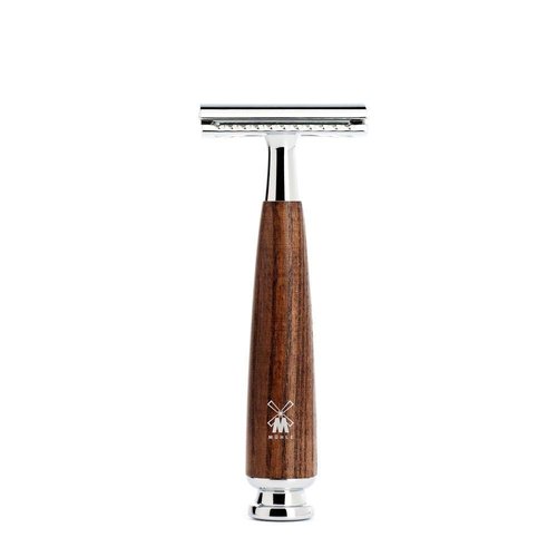 MÜHLE RYTMO Steamed Ash 4-piece Black Fiber Safety Razor (Closed Comb) Shaving Set For Men - Perfect for Every Day Use, Barbershop Quality Close Smooth Shave