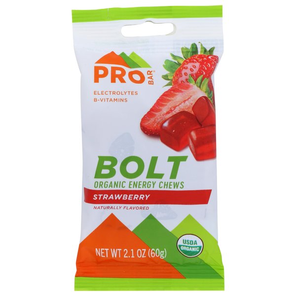 Probar Organic Strawberry Flavored Energy Chews, Non GMO, 2.1 Ounces (Pack Of 12)