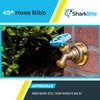 SharkBite 1/2 x 3/4 Inch MHT 45 Degree Hose Bibb, Multi Turn, Push To Connect Brass Plumbing Fitting, PEX Pipe, Copper, CPVC, PE-RT, HDPE, 24632LF
