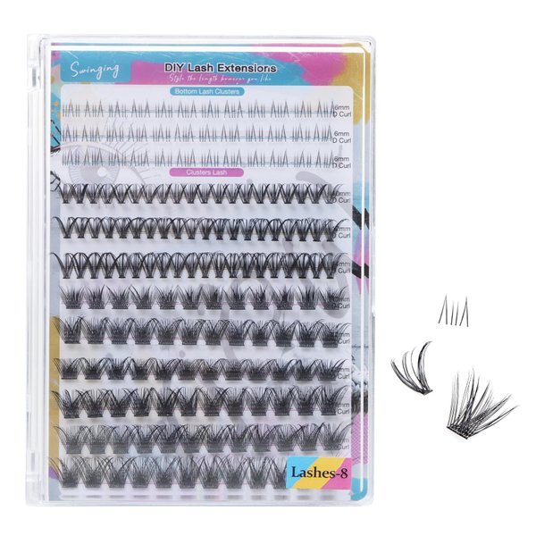 SWINGING Lash Clusters and Bottom Lashes Cluster Eyelash Extensions 30D Eyelash Clusters Natural Look Wispy Lashes D Curl Cluster Lashes Individual Lashes Thin Band & Soft