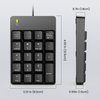 Wired Number Pad, USB Numeric Keypad 19 Key Number Keypad Keyboard for Laptop PC Computer Notebook, Big Print Letters - Black