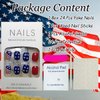24 Pcs Independence Day Press on Nails Short Star False Nails 4th of July Glue on Nails American Flag Glossy Designs Fake Nails Red Natural Full Cover Stick on Nails for Patriotic Woman Manicure Decor