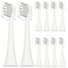 Replacement Toothbrush Heads Compatible with TAO Clean Electric Toothbrush Heads, W Shape Design Planted with Nylon Bristle (White)