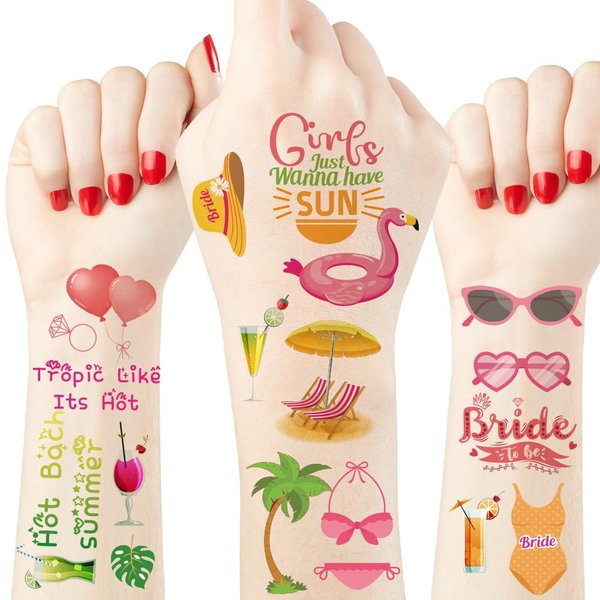 Crazy Night Bachelorette Party Summer Party Temporary Tattoos - 75 Styles,Pool Party Bach Decorations, Bridesmaid Favor, Bride to Be Gift, Bridal Shower Supplies