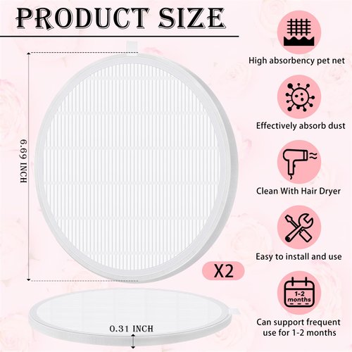 Juexica 2 Pcs Nail Dust Collector Filter Replacement No Spilling Dust Filter Reusable Nail Art Suction Filter for Nail Dust Vacuum Fan Dust Collector Extractor Dust Suction Machine Nail Art Salon