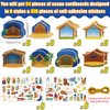 Kepeel 64PCS Christmas Nativity Scene Craft Kits for Kids, Make a Nativity Scene Hanging Ornament Christmas DIY Nativity Craft Kits Christmas Tree Ornament Kit for Party Home Classroom Game Activities