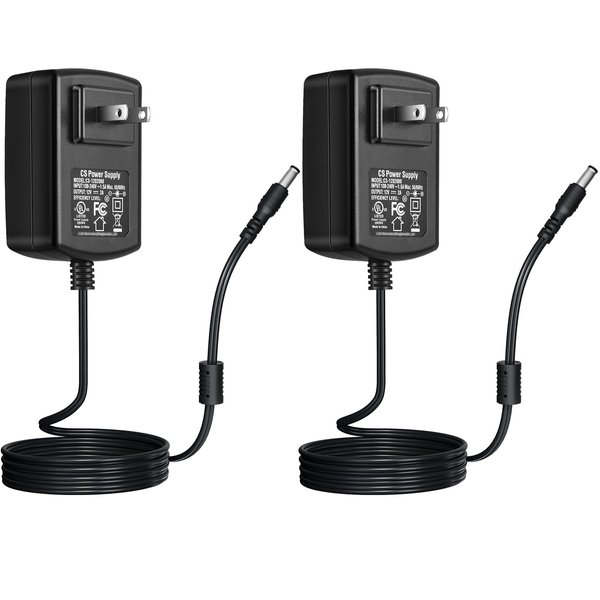 [UL Certified] Security-01 2-Pack AC Adapter DC 12V 2A Power Supply 5.5mm x 2.1mm for CCTV Cameras DVR Strip LED UL Listed FCC