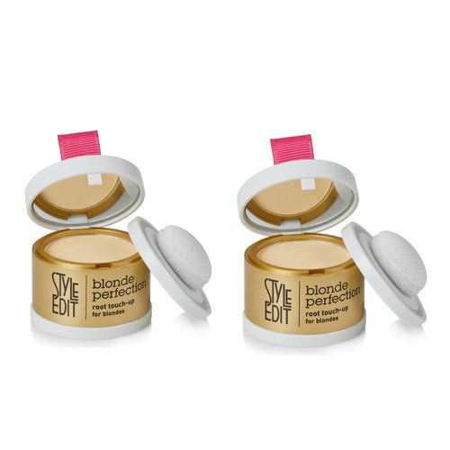 Root Touch Up Powder for Light Blonde Hair by Style Edit | Temporary Hair Color for Dark Roots and Highlights | Root Concealer for Grays, Thinning Hair and Hairline | Mineral Infused Powder 2 Pack