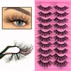 10 Pairs Fluffy Faux Mink Lashes Wispy False Eyelashes, Wispy Dramatic Lashes 20MM Long Lashes, Thick Volume Crossed Soft Curly Fake Lashes Lightweight Big Eye Lashes Pack(04)