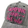 Waldeal Women's Embroidered Camping Hair Don't Care Hat Adjustable Baseball Cap Black