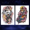 Oottati 6 Sheets Arm Fake Waterproof Temporary Tattoos Stickers Colorful Japanese Prajna Tiger Panda Lotus Koi Carp Samurai
