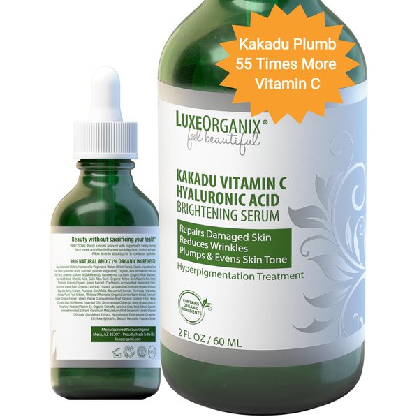 Vitamin C Serum For Face With Hyaluronic Acid: Brightening Treatment & Dark Spot Remover For Face Reduces Blemishes & Wrinkles (2oz)