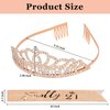 BAHABY Rose Gold 21st Birthday Sash and Crown 21st Birthday Decorations for Her It's My 21 Birthday Tiara Birthday Party Favors