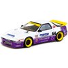 RX-7 FC3S Pandem RHD (Right Hand Drive) #66 White and Purple with Graphics Hobby64 Series 1/64 Diecast Model Car by Tarmac Works T64-066-WP