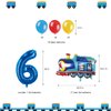 JOPARY Train 6th Birthday Decorations,Train 6 Years Old Birthday Party Supplies With Number 6 Foil Balloons, Train Birthday Banner, Latex Balloons For Kids Train Birthday Party Decoration