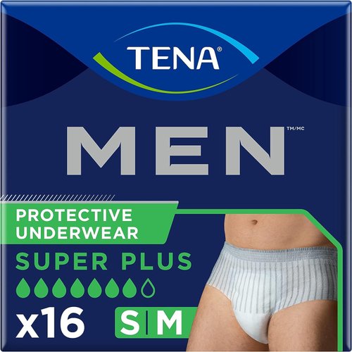 TENA Men Protective Underwear, Super Plus, S/M 16 Count